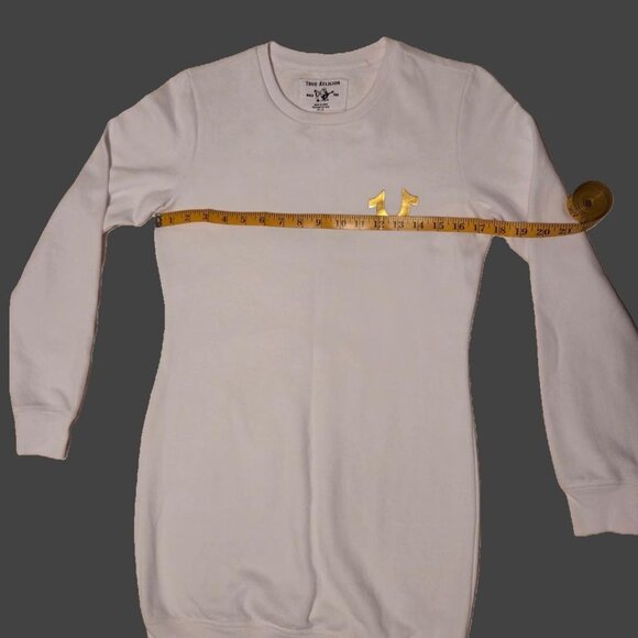 NWOT True Religion White Long Sleeve Sweatshirt Dress - Picture 14 of 14